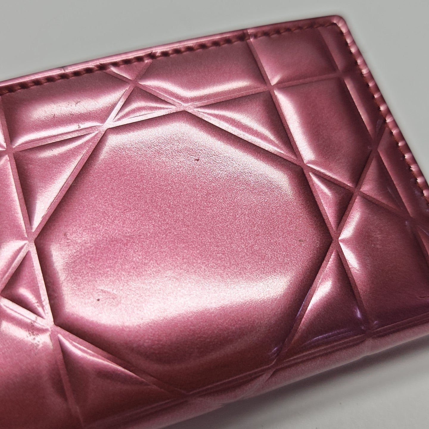 Cannage Calfskin Coin Purse Pink