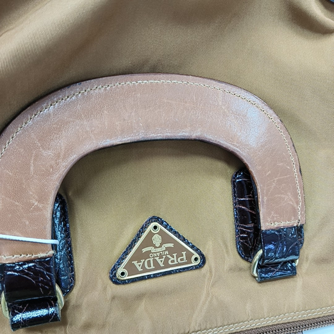 Nylon Tote Bag Brown
