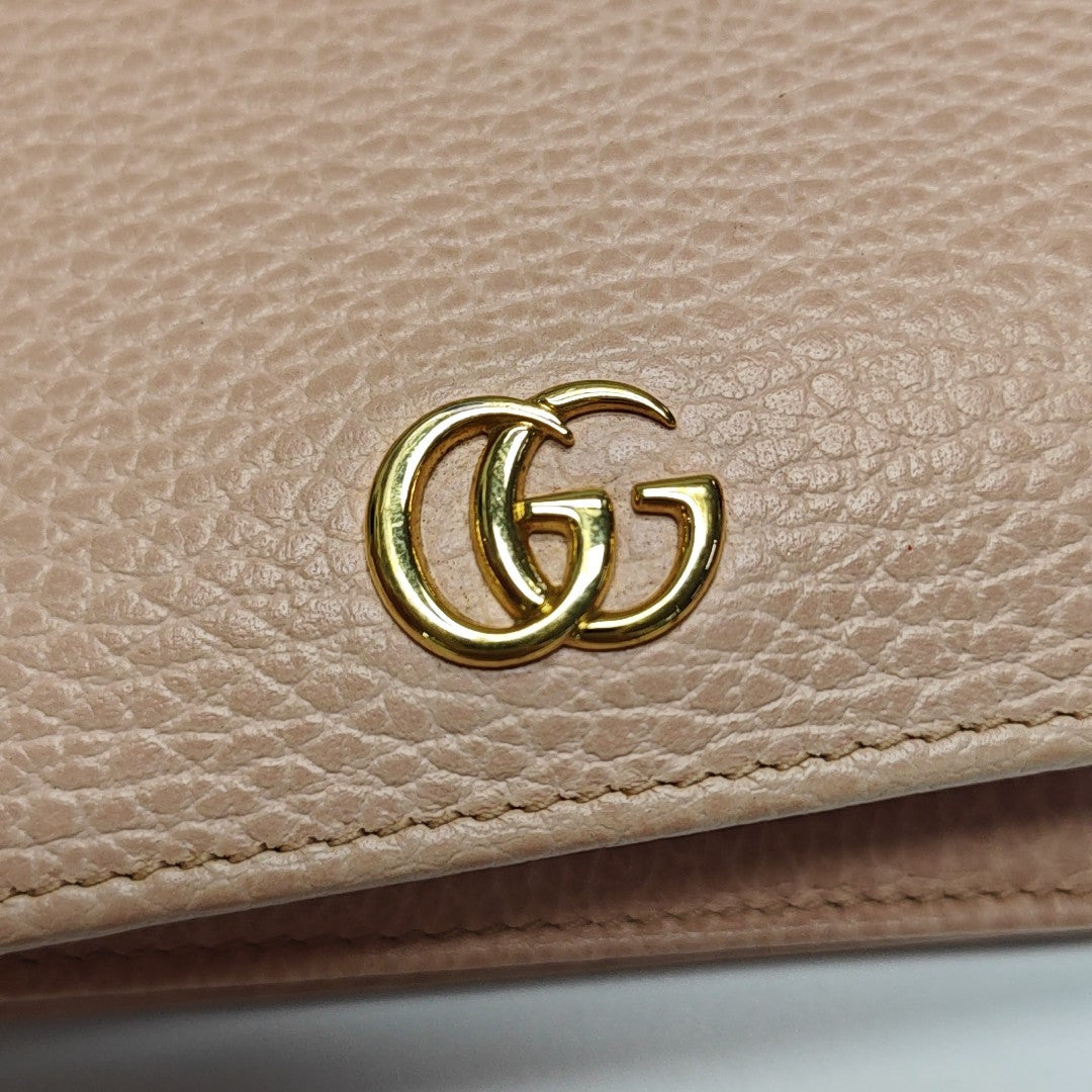 GG Marmont Mini Calfskin Pink Wallet