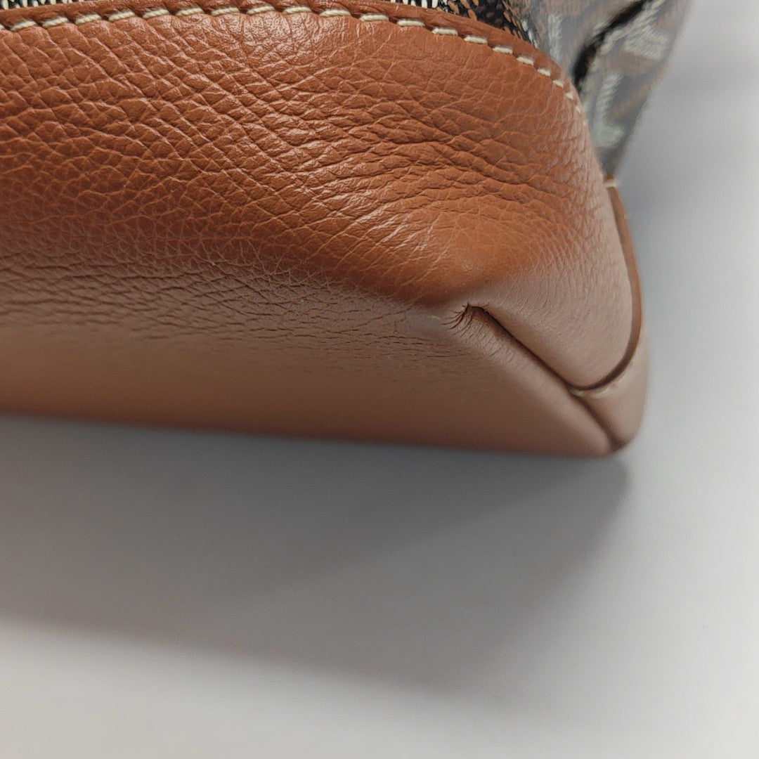 Coated Canvas Top Handle Bag Black