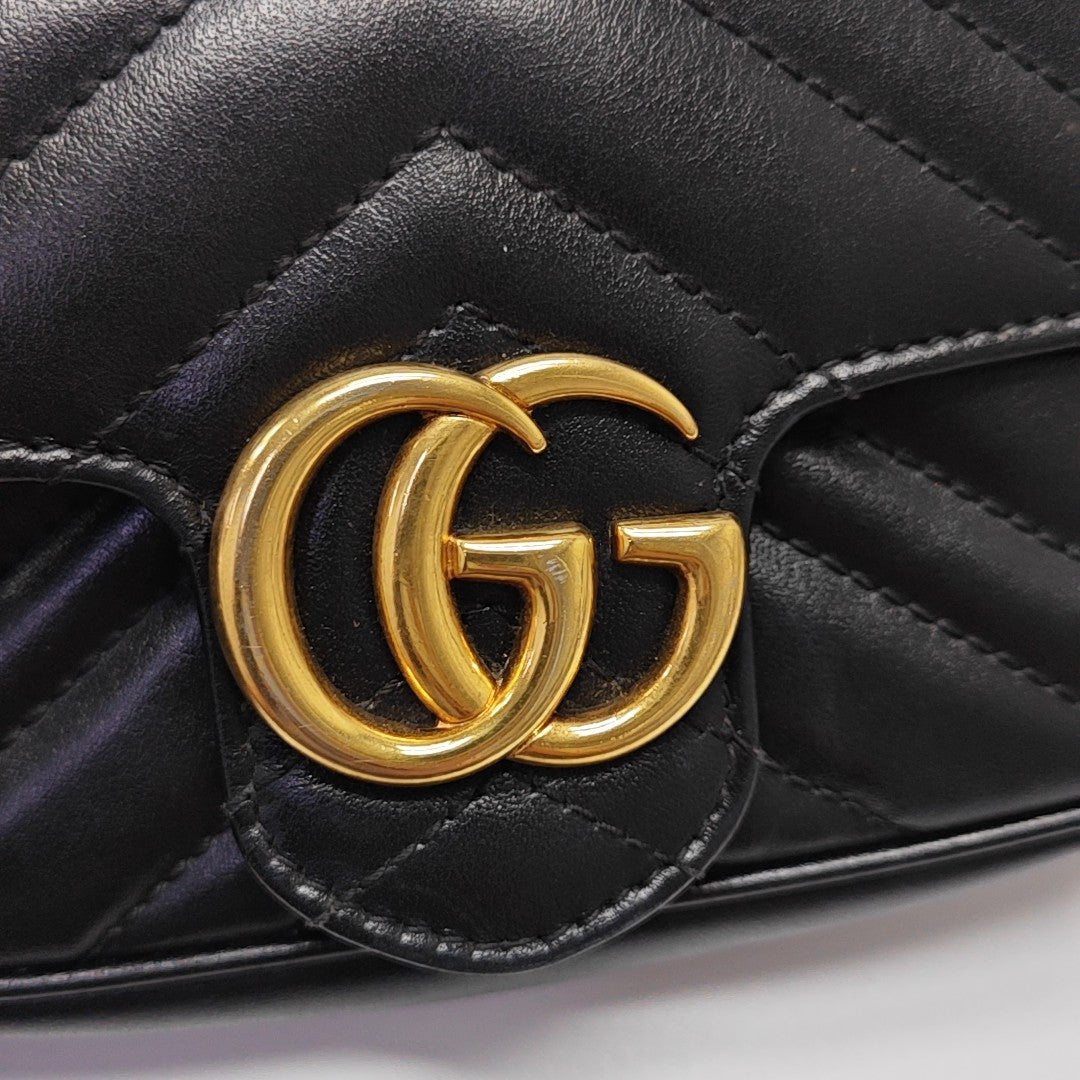 GG Marmont Mini Quilted Calfskin Black