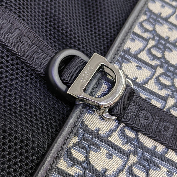 Oblique Canvas Backpack Blue