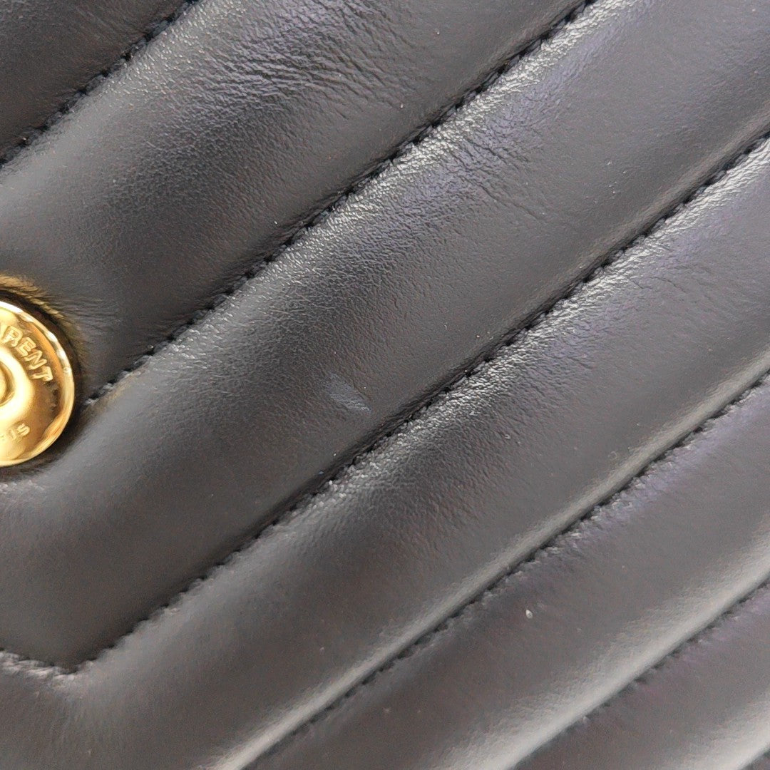 LOULOU Medium Quilted Calfskin Black
