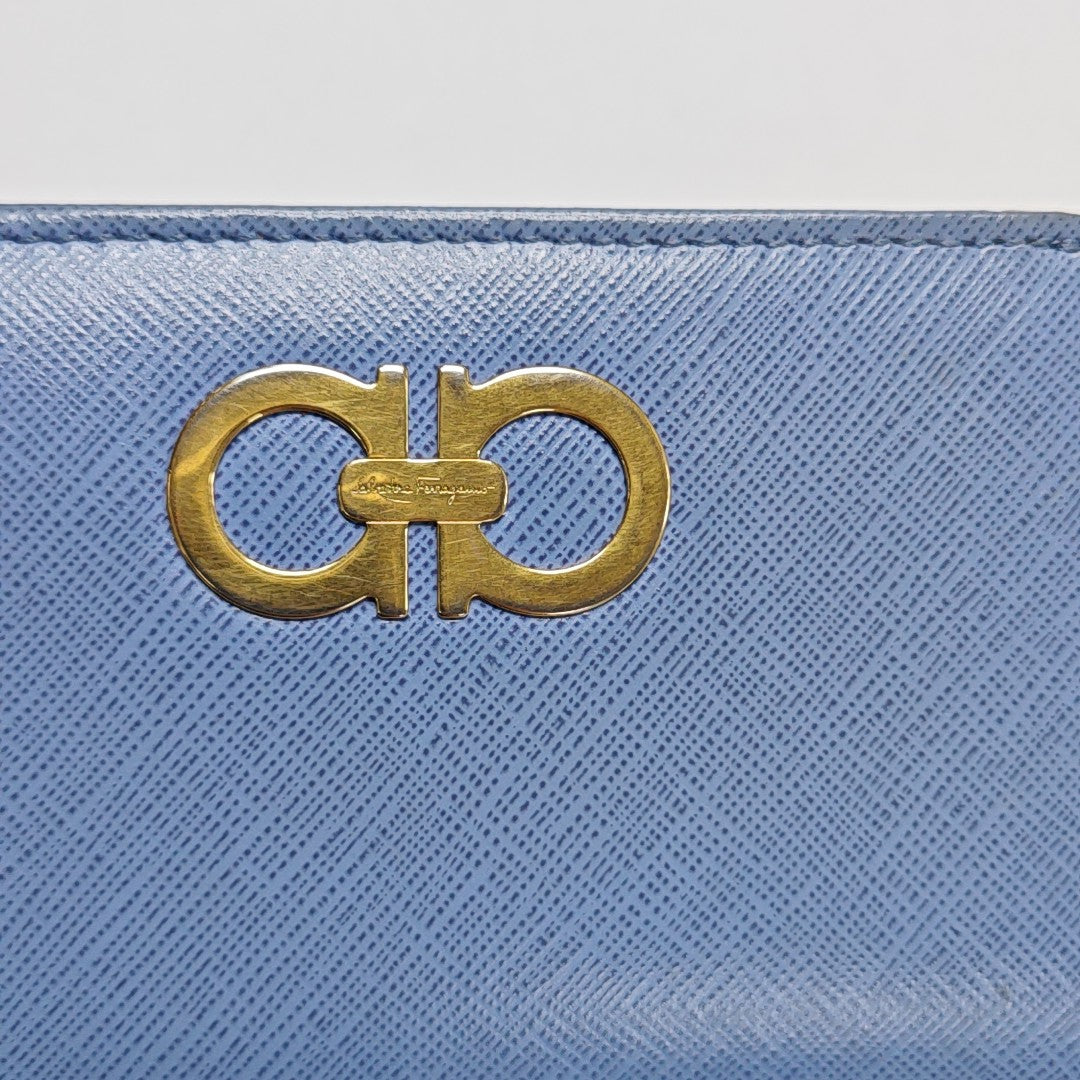 Authenticated pre-owned  Gancini Leather Blue Wallet - Wallet at Looply