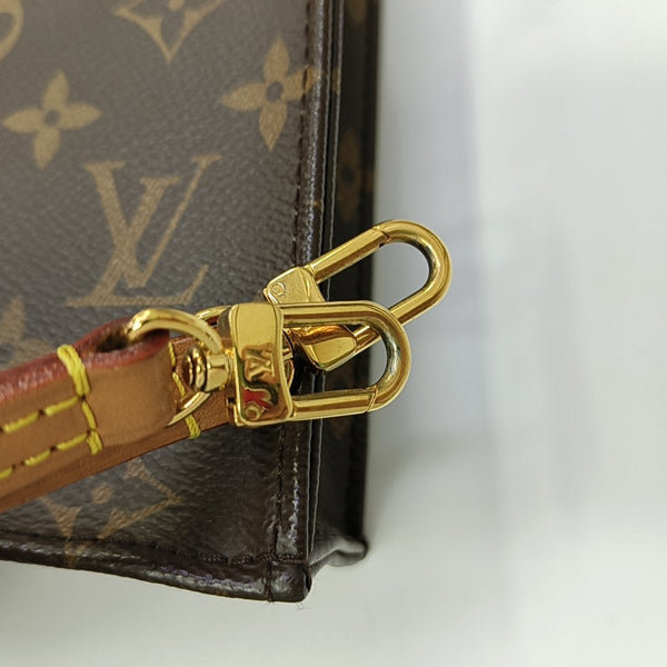 SAC PLAT Mini Monogram Coated Canvas Brown