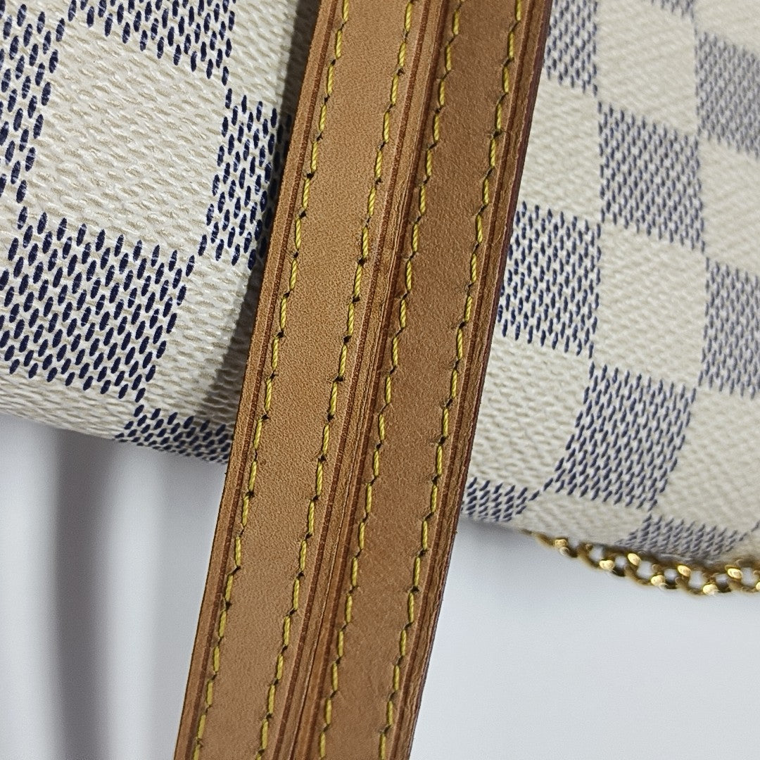 EVA Damier Azur Coated Canvas White