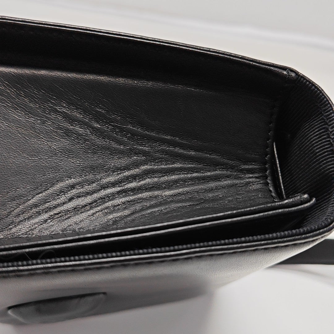 Calfskin Top Handle Bag Black