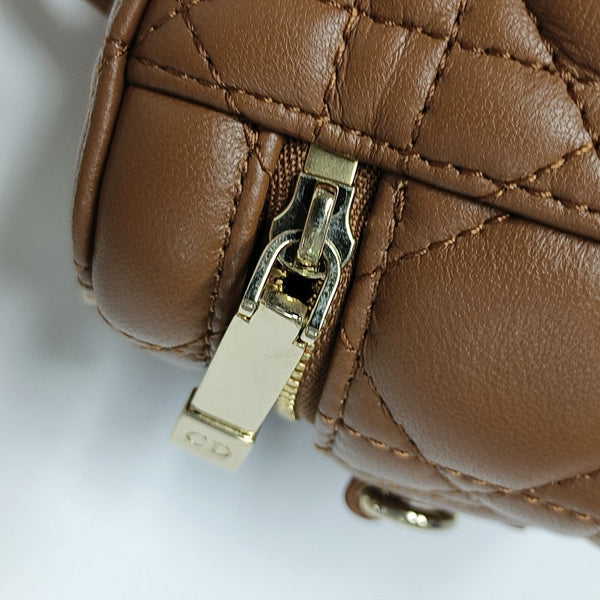 Lady Dior Super Mini Cannage Lambskin Brown
