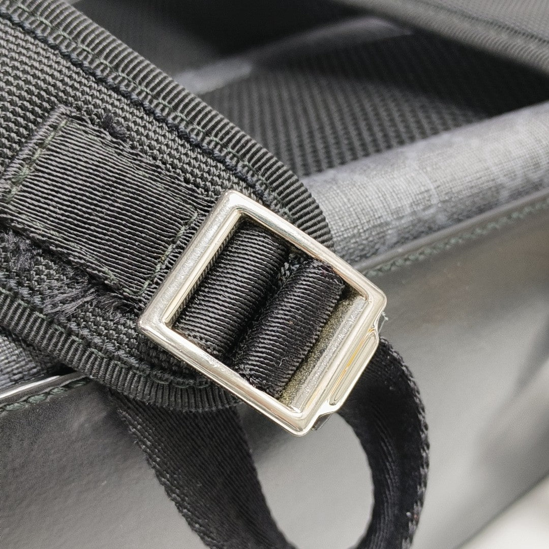 Monogram Coated Canvas Backpack Black