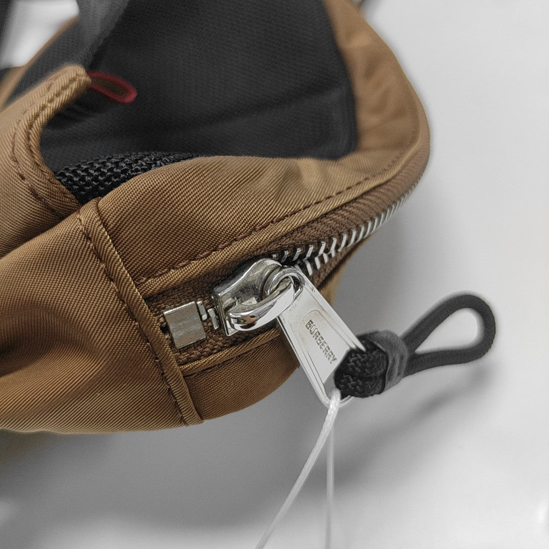 Nylon Belt Bag Small Brown