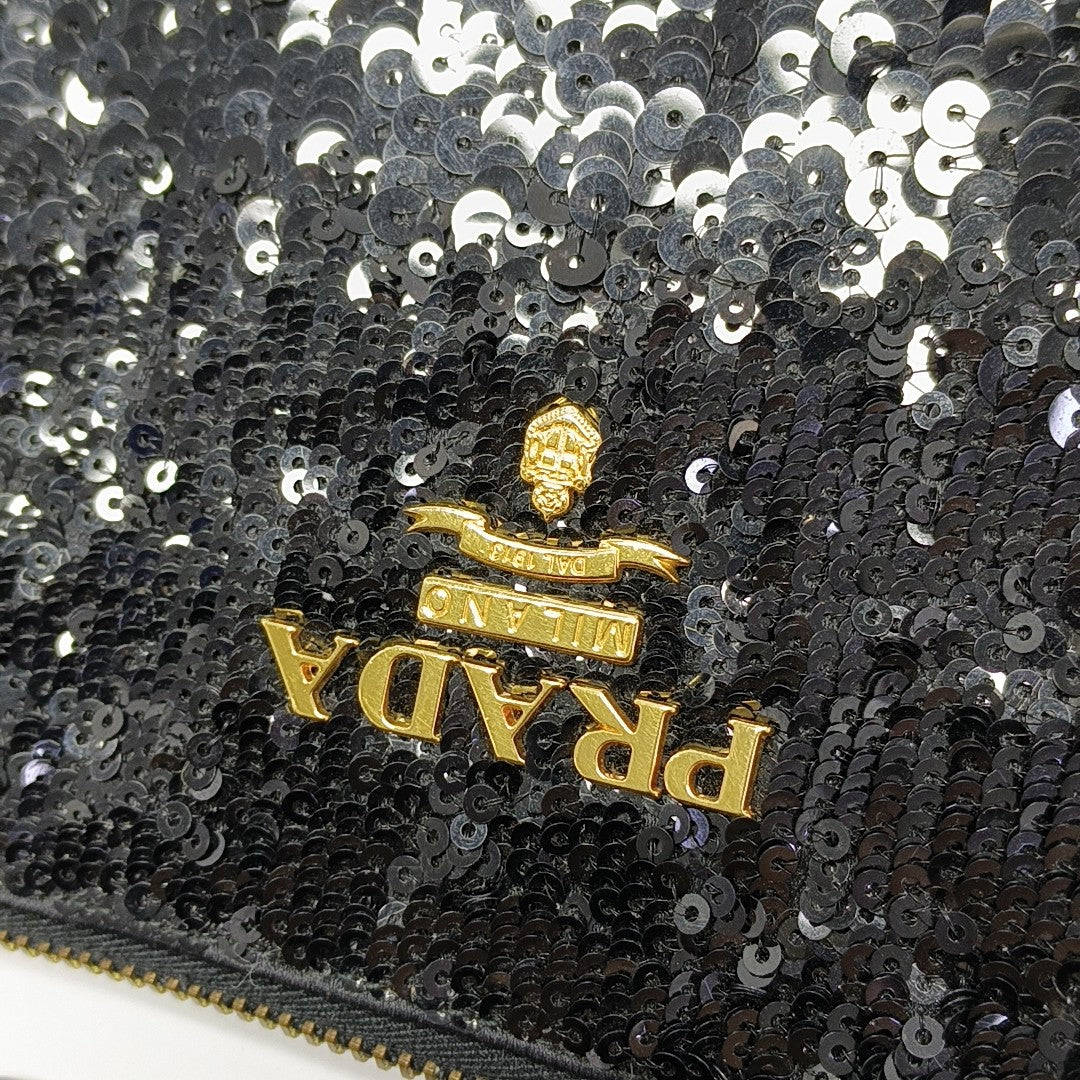Sequins Top Handle Bag Black