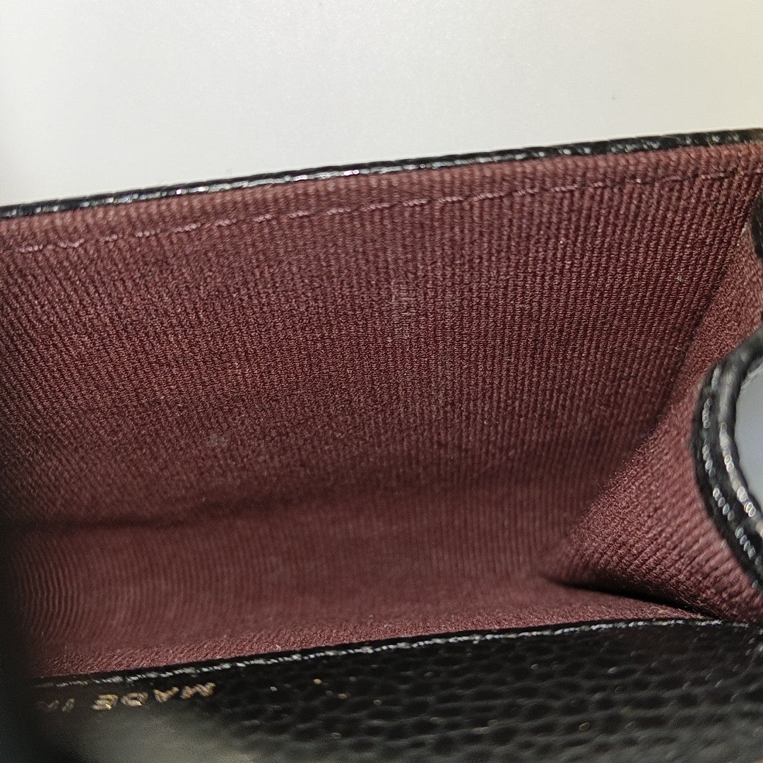 CLASSIC FLAP Quilted Grained Calfskin Black Wallet