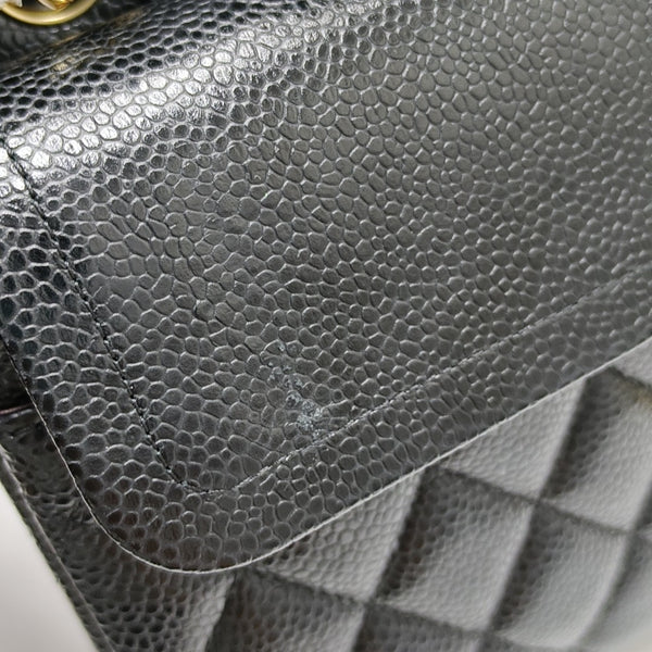CLASSIC FLAP Small Quilted Grained Calfskin Black
