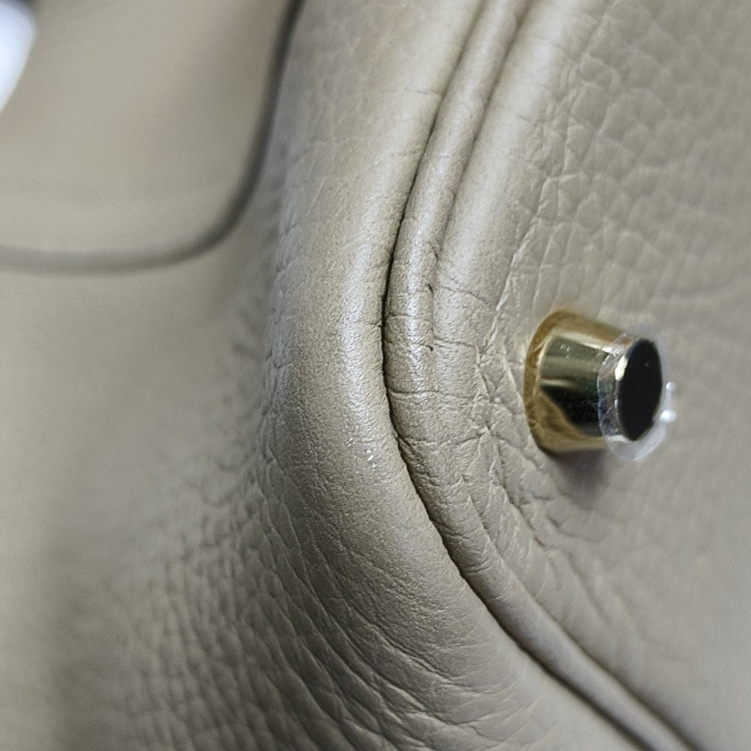 Authenticated pre-owned  Picotin Lock 18 Clemence Beige - Bucket Bag at Looply