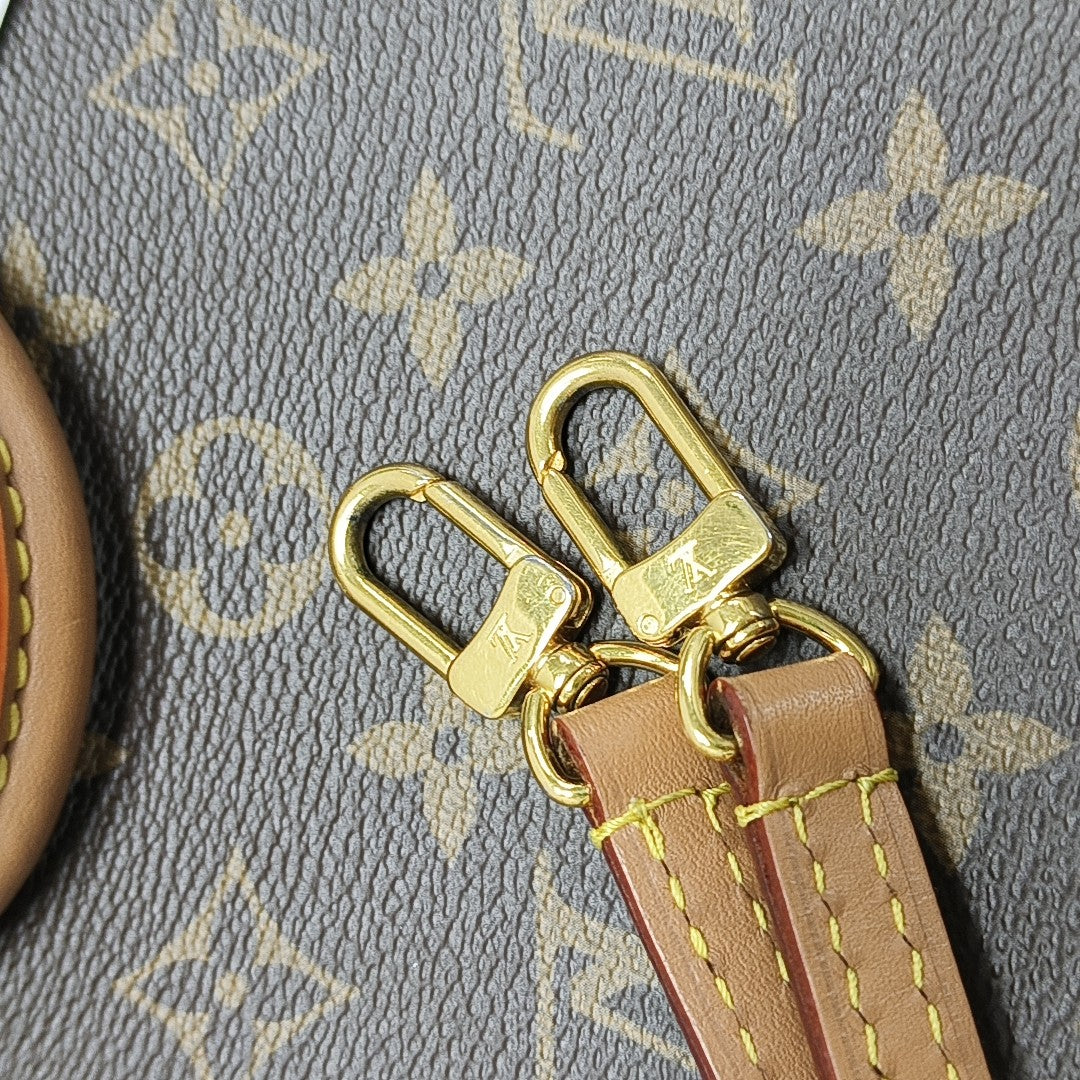 SAC PLAT Mini Monogram Coated Canvas Brown