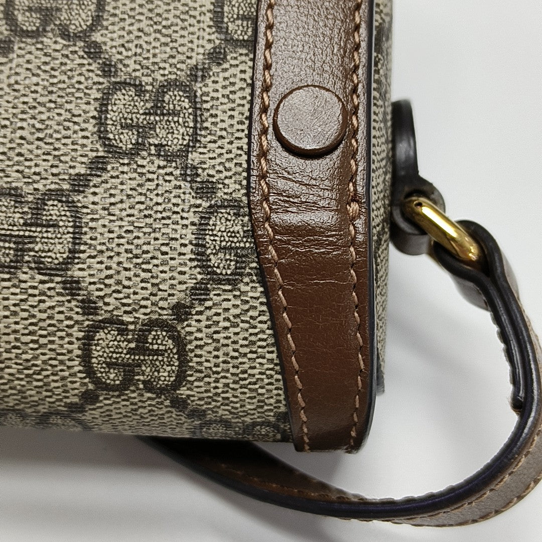 Horsebit 1955 Mini Monogram Coated Canvas Beige