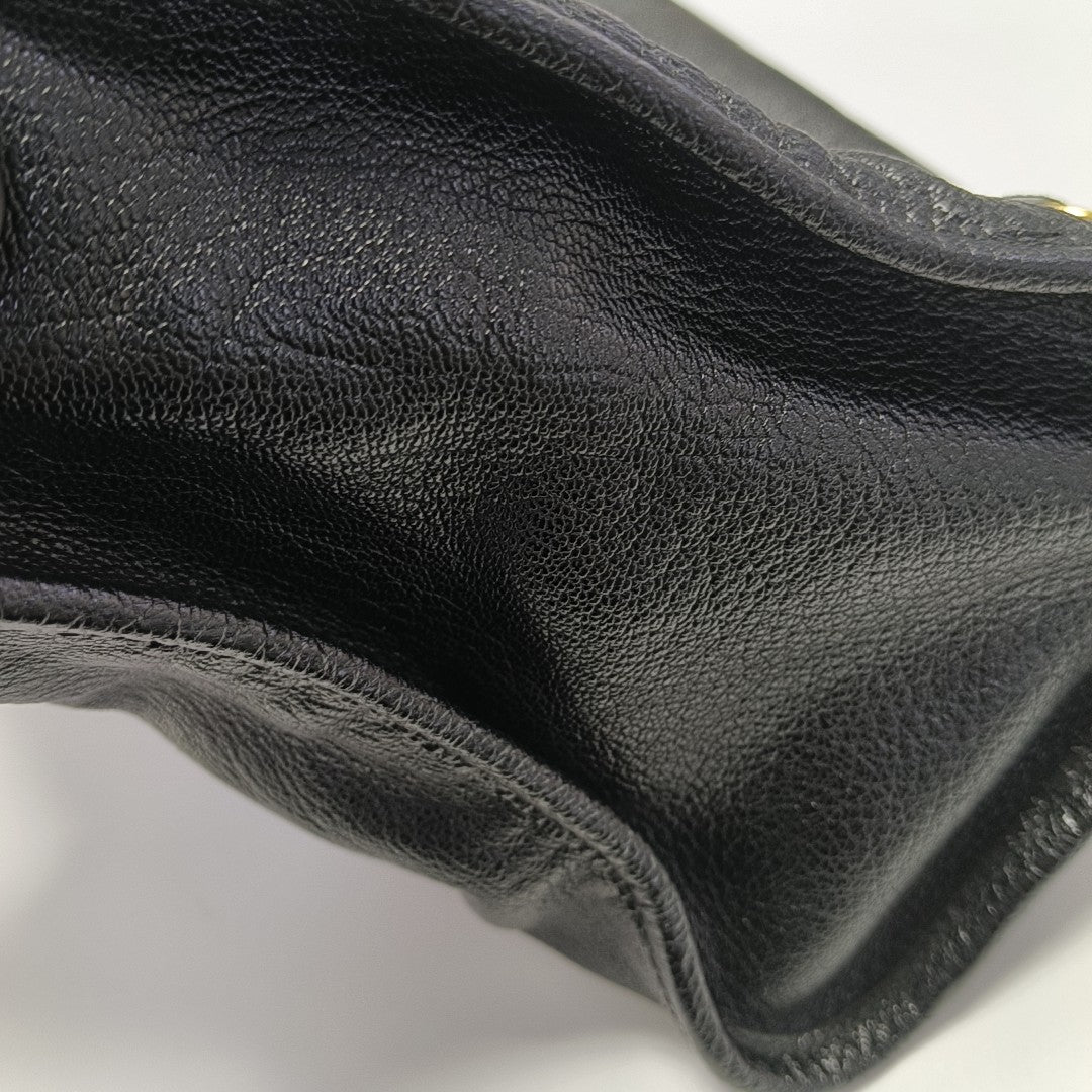 Classic Metallic Edge City Medium Lambskin Black