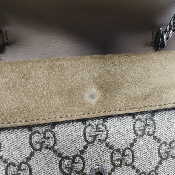 Dionysus Super Mini Monogram Coated Canvas Beige