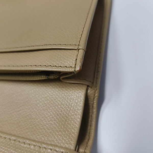 Grained Calfskin Wallet Yellow