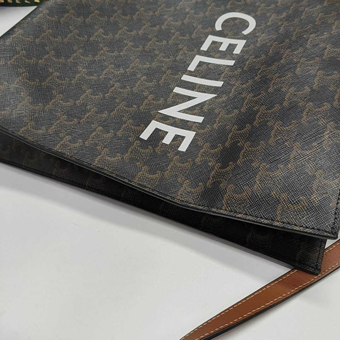 CABAS CELINE Small Coated Canvas Brown