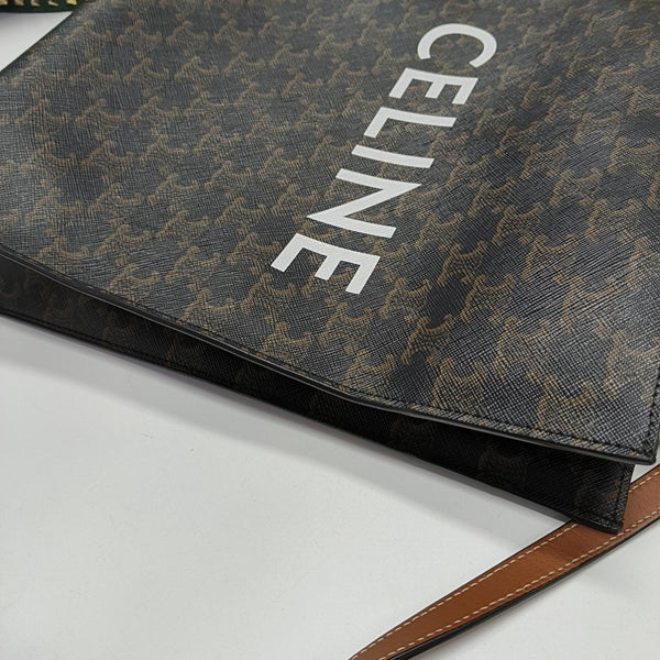 CABAS CELINE Small Coated Canvas Brown