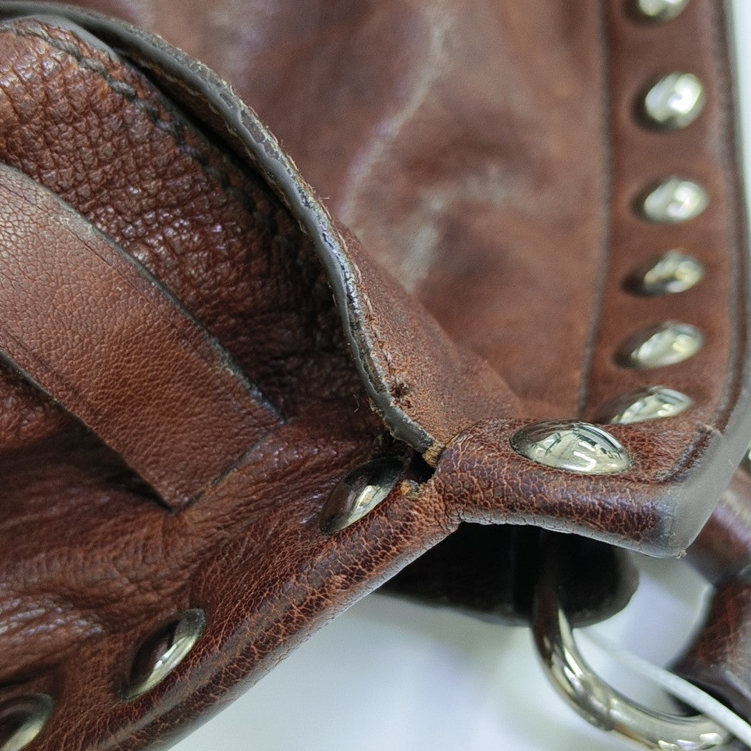 Calfskin Shoulder Bag Brown
