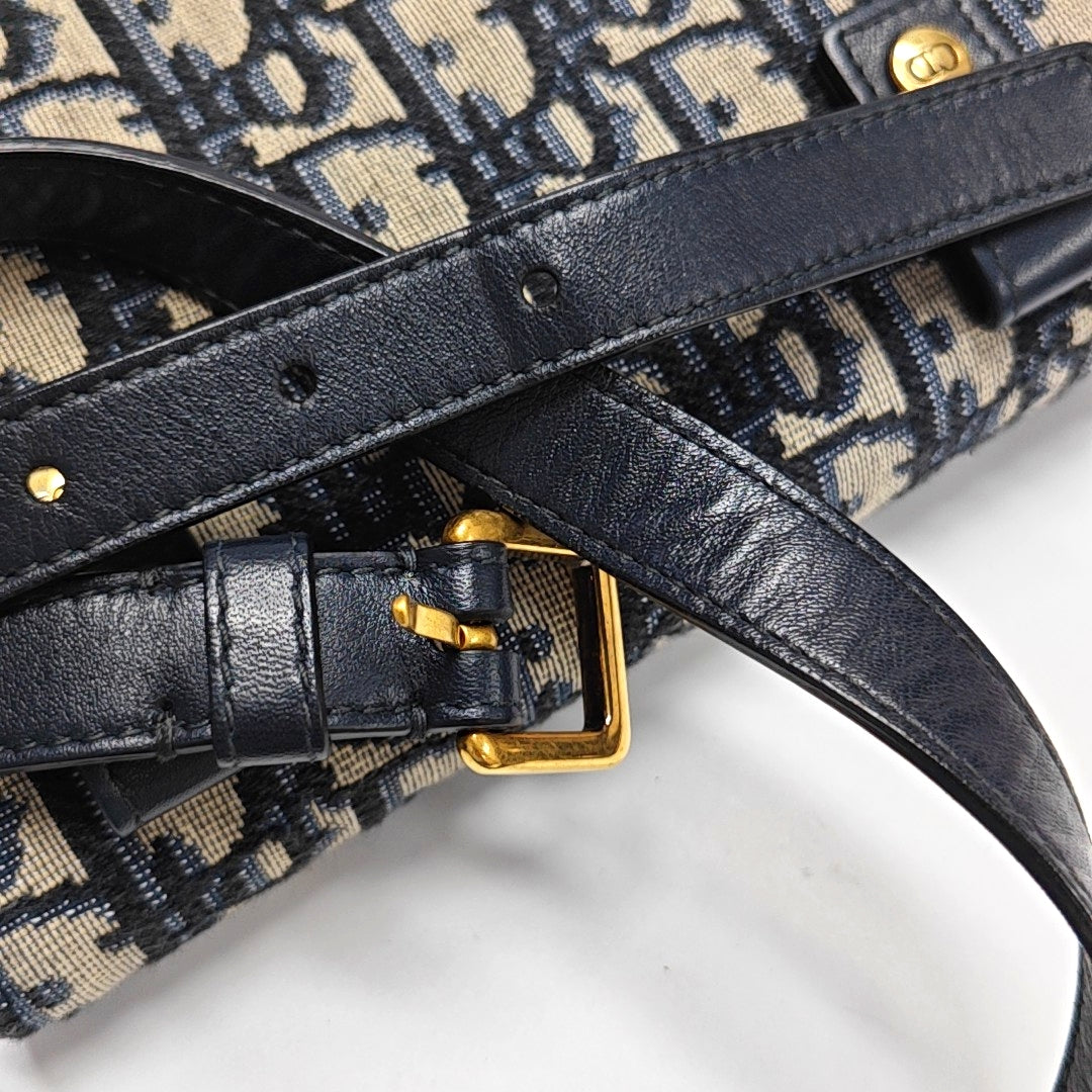 Authenticated pre-owned  Saddle Oblique Canvas Blue - Belt Bag at Looply