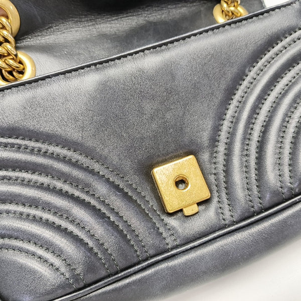 GG Marmont Small Quilted Calfskin Black
