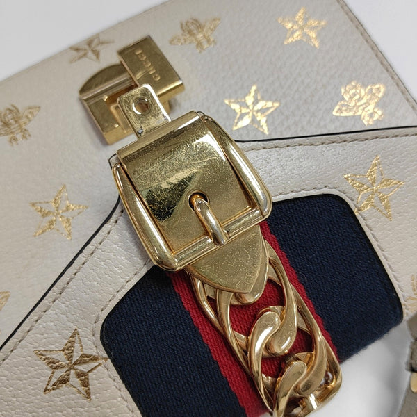 Authenticated pre-owned  Sylvie Mini Calfskin White - Shoulder Bag at Looply