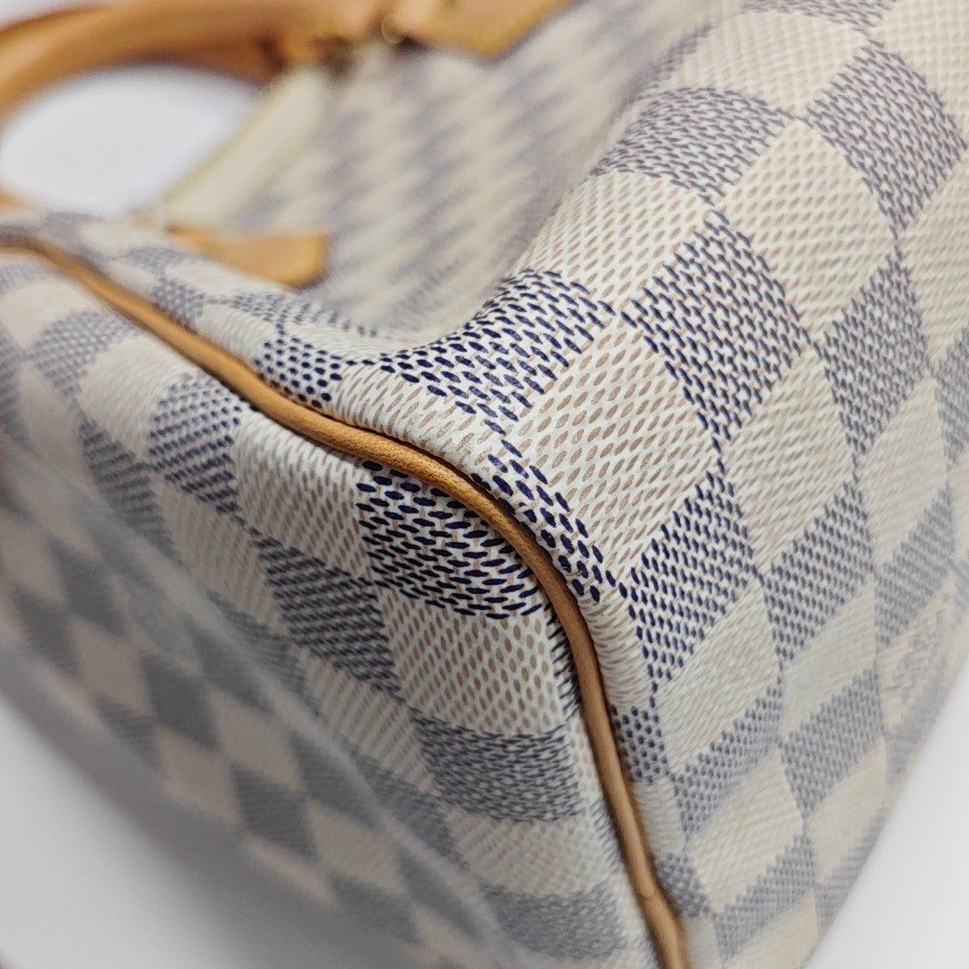 SPEEDY 25 Damier Azur Coated Canvas White