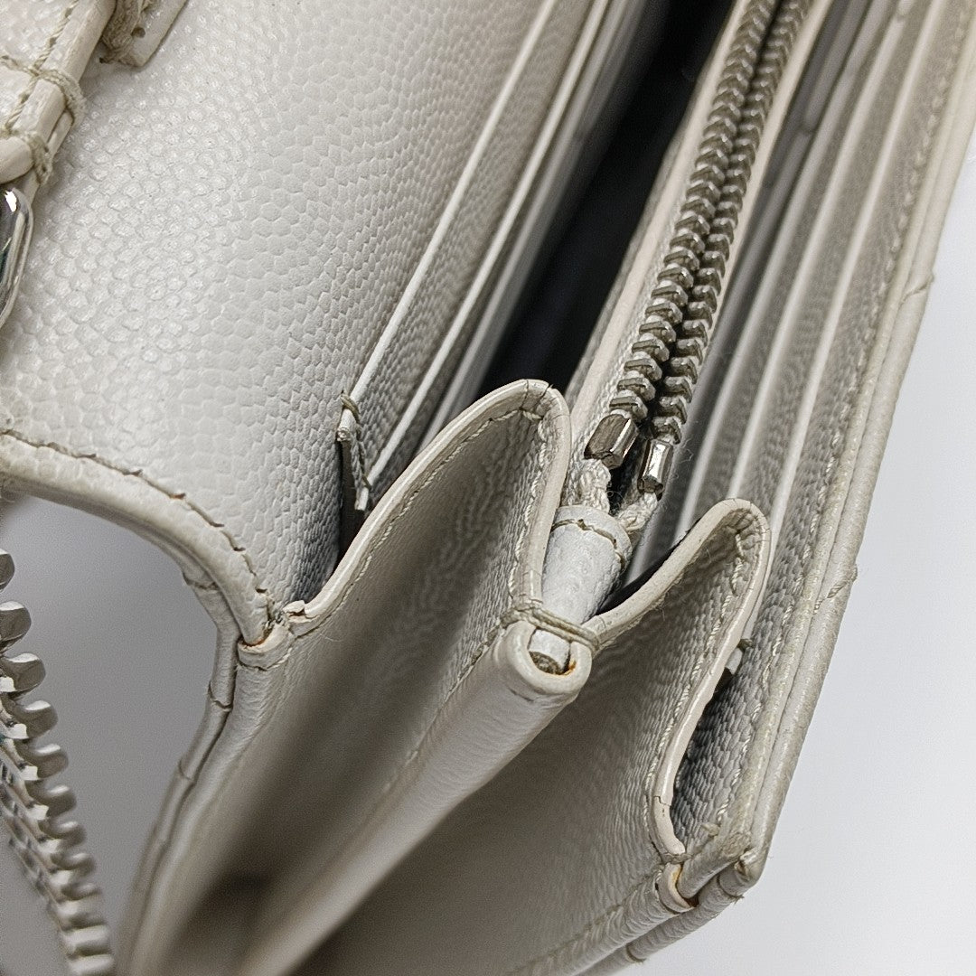 MONOGRAM Medium Chevron Calfskin White