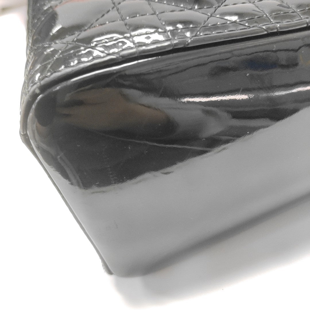 Lady Dior Large Cannage Patent Leather Black