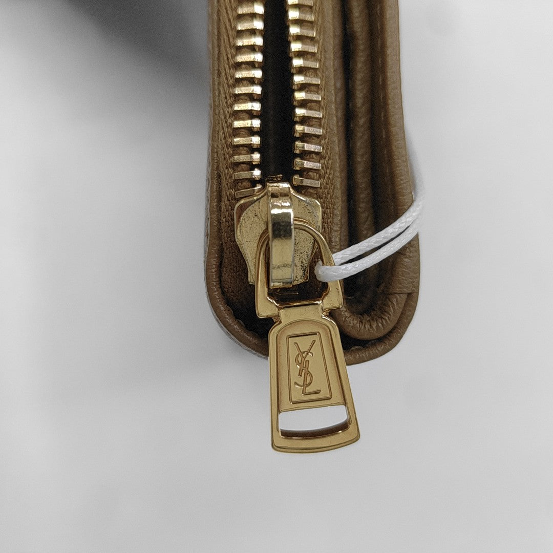 Quilted Calfskin Wallet Brown