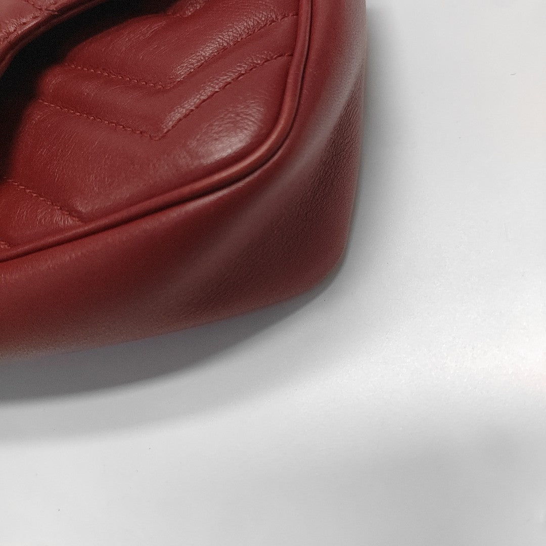 GG Marmont Mini Quilted Calfskin Red