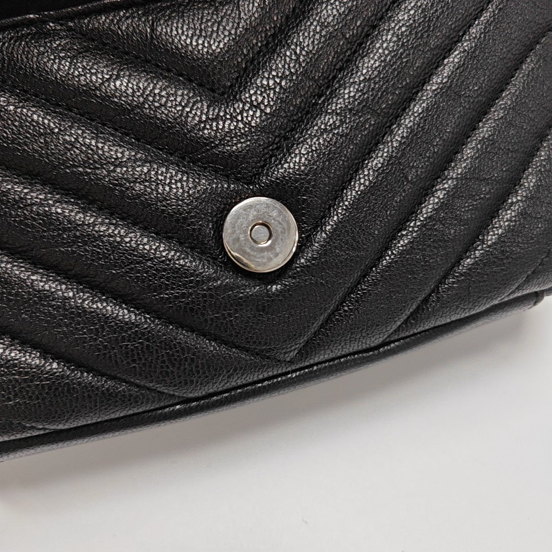 Quilted Calfskin Shoulder Bag Black
