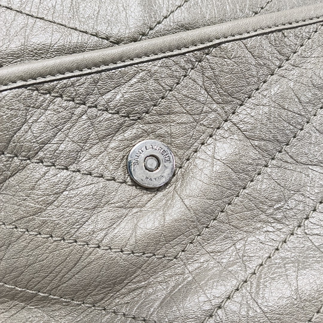 NIKI Medium Chevron Calfskin Green