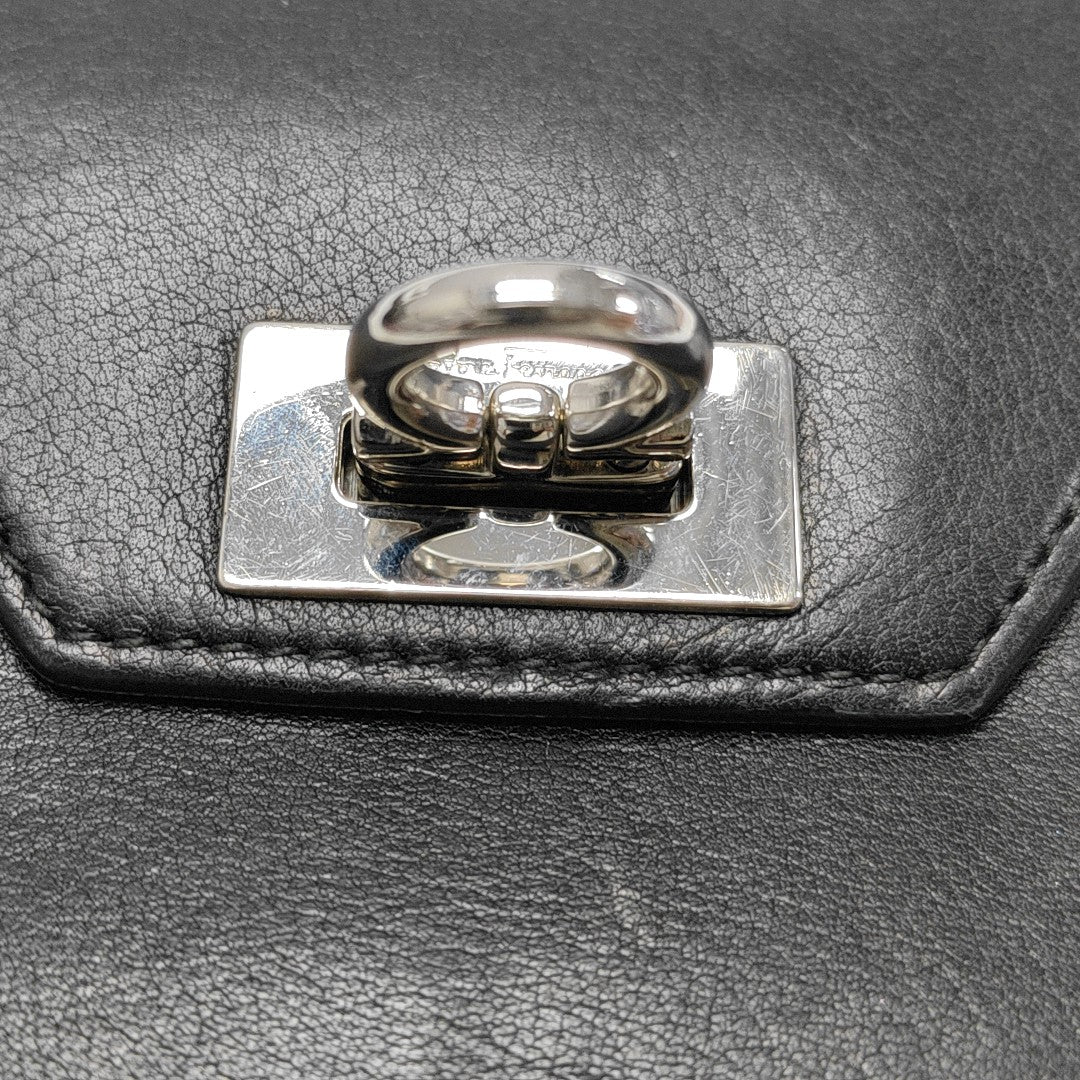 Gancio Calfskin Black Wallet