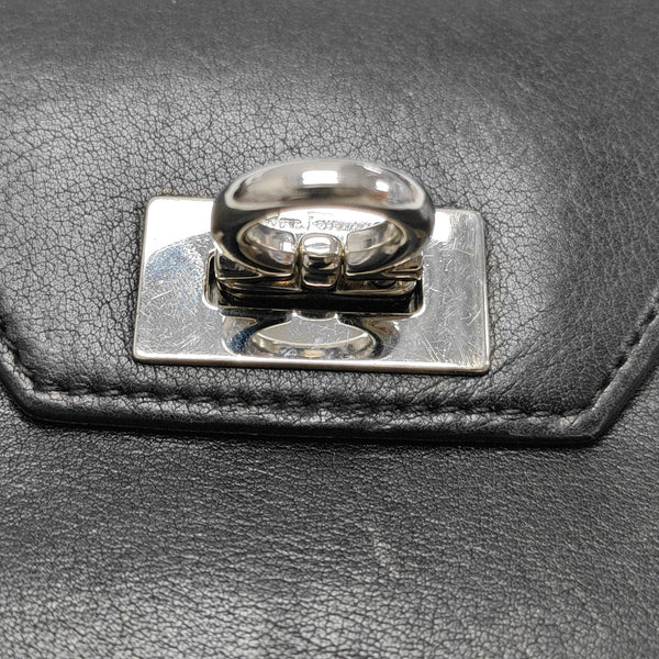 Gancio Calfskin Black Wallet
