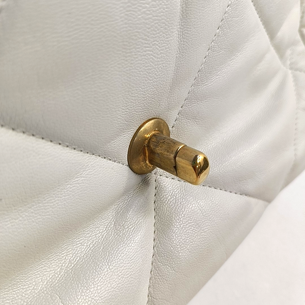 CHANEL 19 Small Quilted Lambskin White