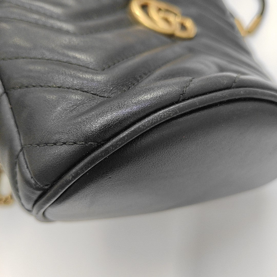 GG Marmont Mini Quilted Calfskin Black