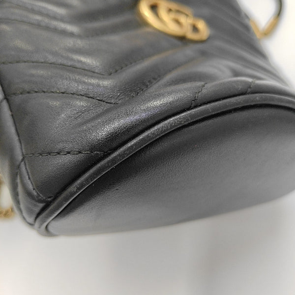 GG Marmont Mini Quilted Calfskin Black