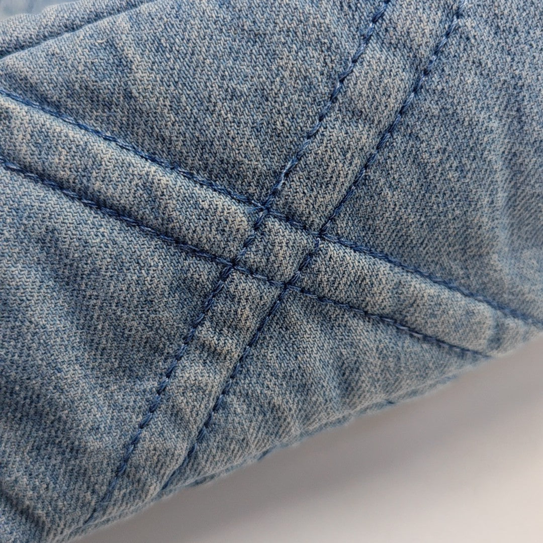 CHANEL 19 Small Quilted Canvas Blue