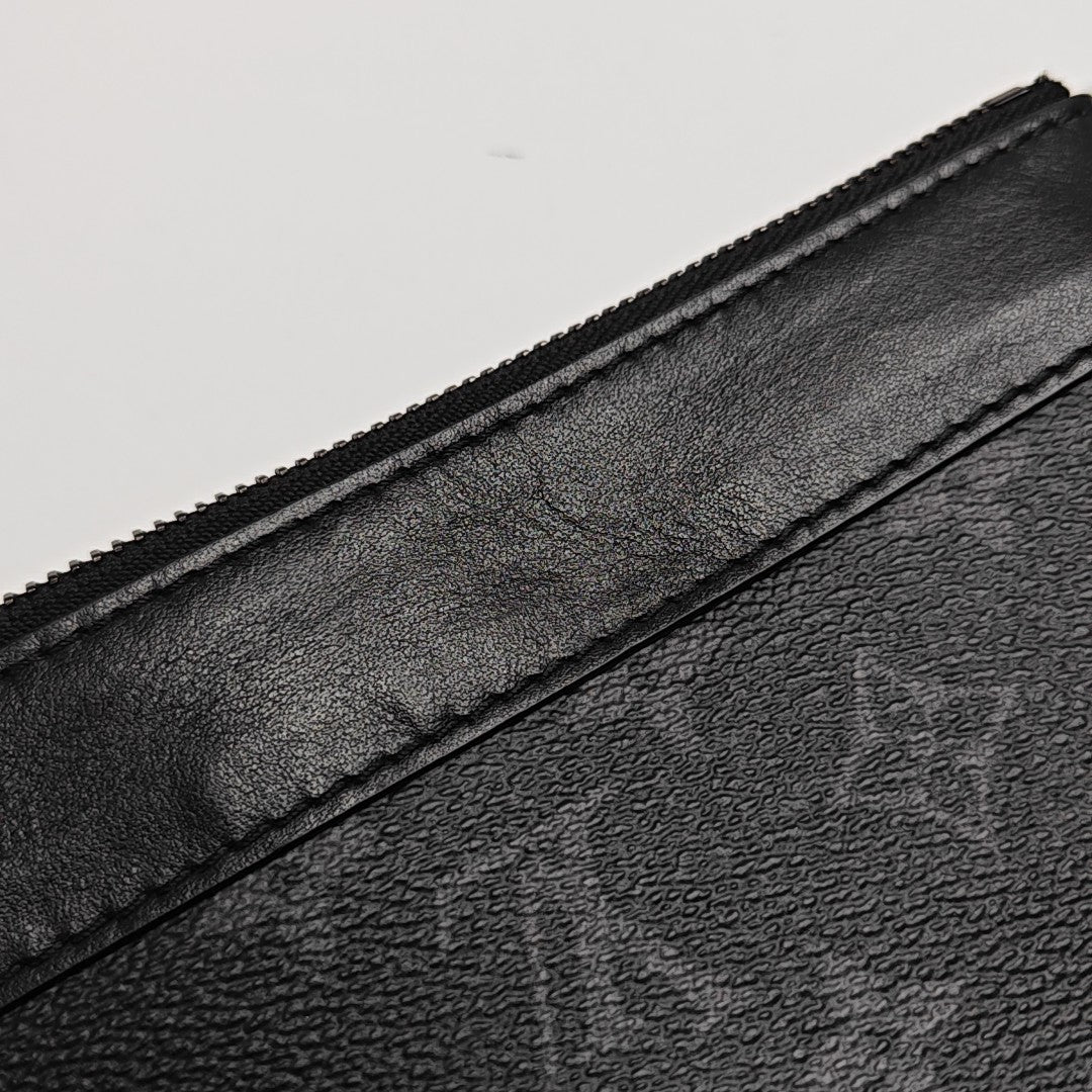 Monogram Coated Canvas Clutch Black