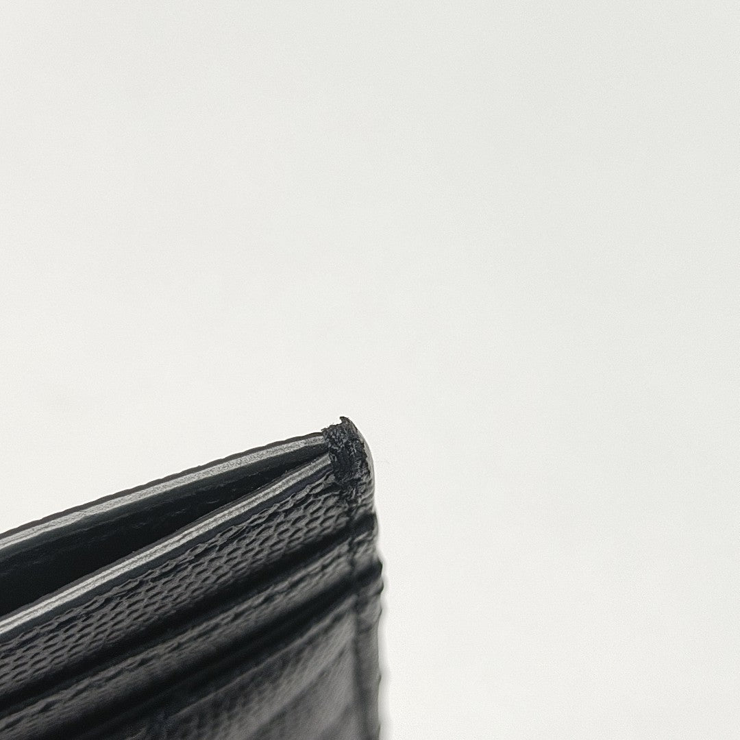MONOGRAM Chevron Calfskin Black Card Holder