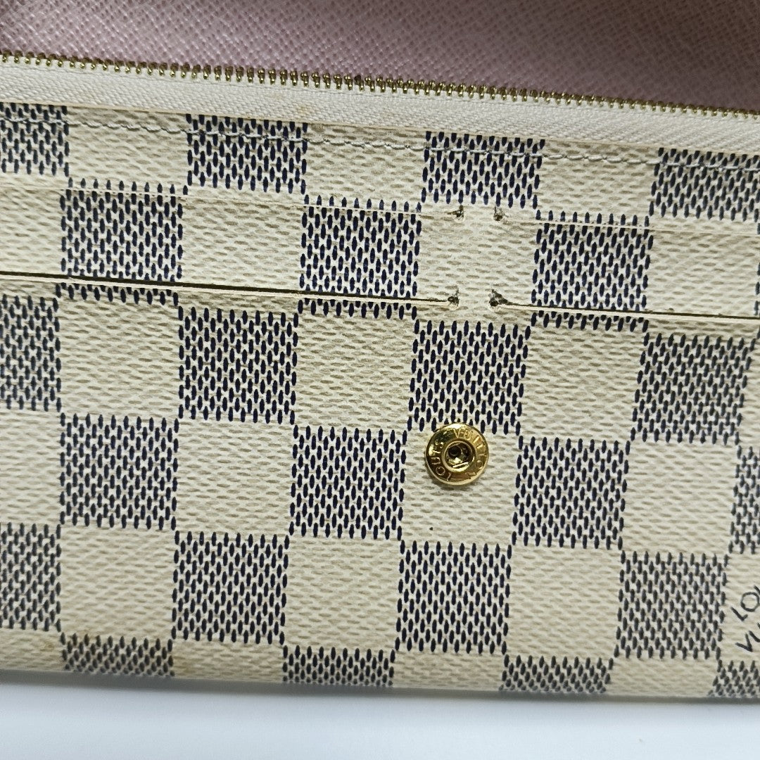 EMILIE Damier Azur Coated Canvas White Wallet