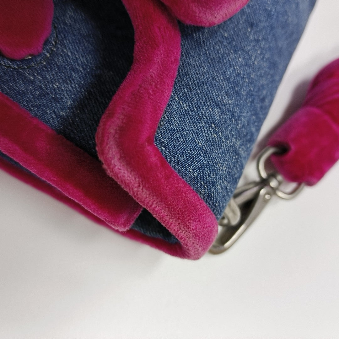 Denim Top Handle Bag Blue