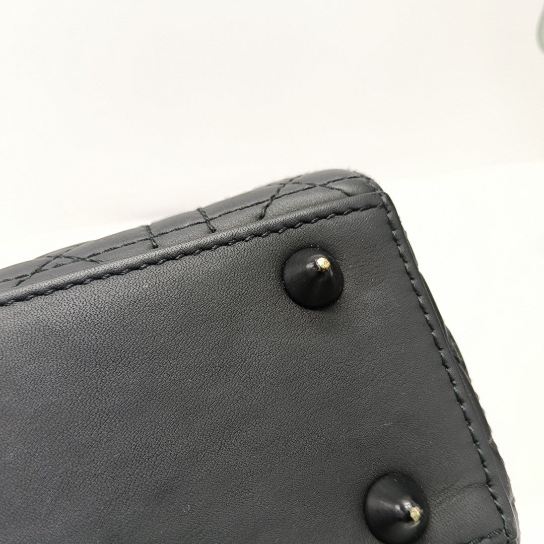 Lady Dior Small Cannage Calfskin Black
