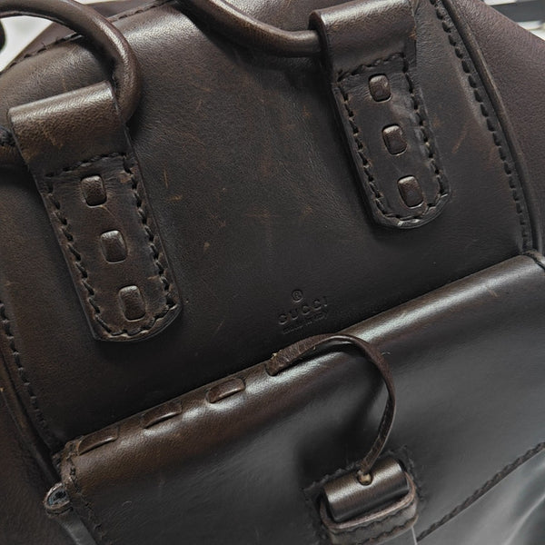 Calfskin Top Handle Bag Brown