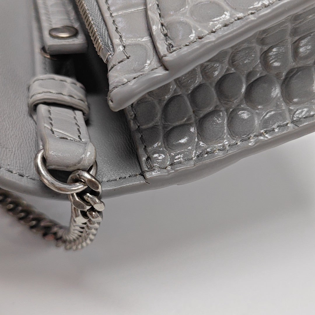Hourglass Wallet On Chain Mini Calfskin Gray