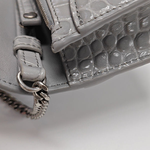 Hourglass Wallet On Chain Mini Calfskin Gray